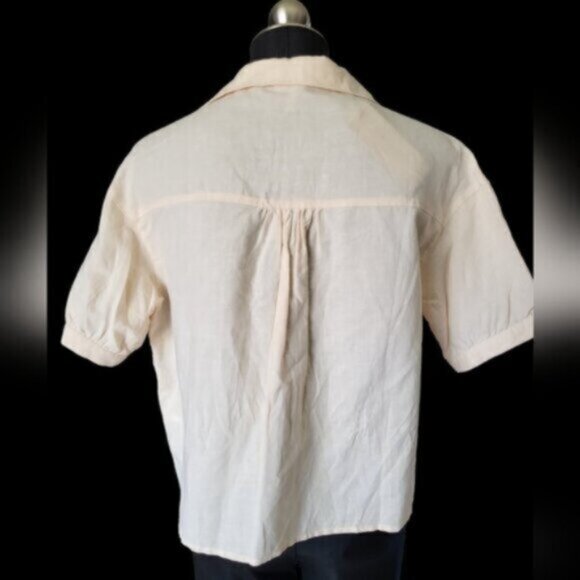 Linen Cotton Oversized Crop Top  ESQUALO Sz Small - Picture 8 of 11